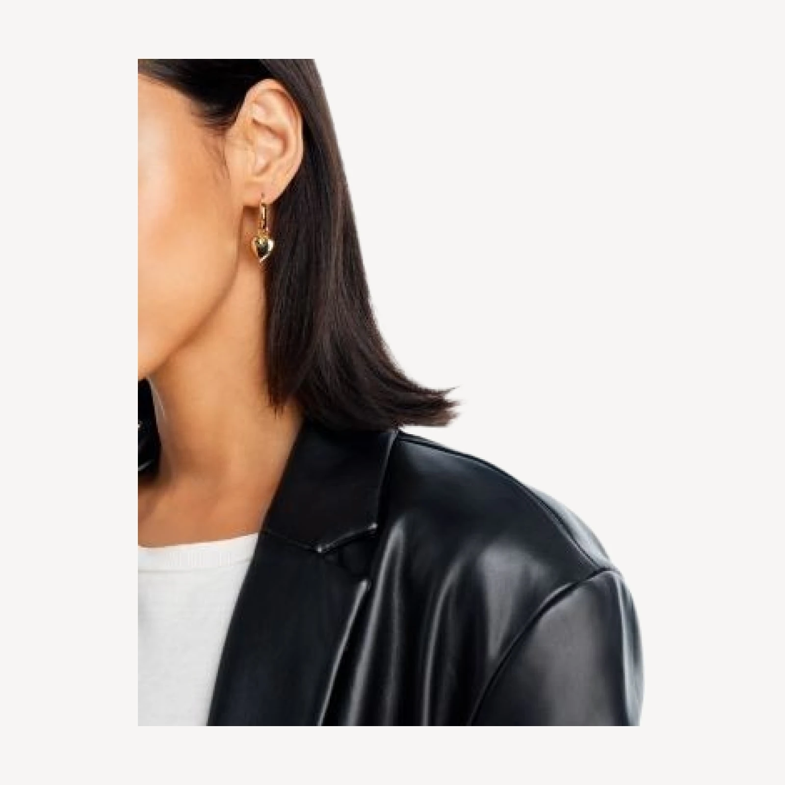 Bloomingdale's Fine Collection Polished Heart Dangle Hoop Earrings in 14K Yellow Gold