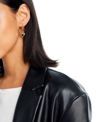 Bloomingdale's Fine Collection Polished Heart Dangle Hoop Earrings in 14K Yellow Gold