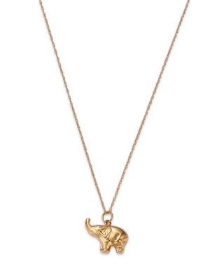 Bloomingdale's Fine Collection Baby Elephant Pendant Necklace in 14K Yellow Gold, 18