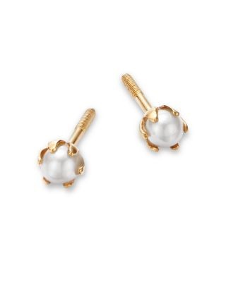 Bloomingdale's Fine Collection Children's Freshwater Pearl Screw Back Stud Earrings in 14K Yellow Gold