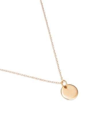 Bloomingdale's Fine Collection Mini Round Tag Pendant Necklace in 14K Yellow Gold, 18