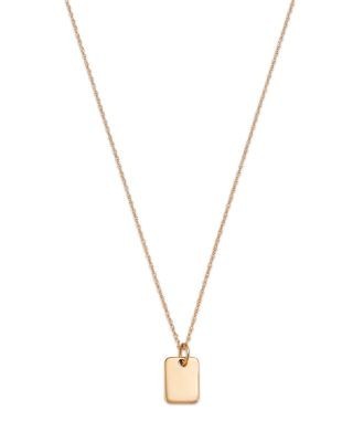 Bloomingdale's Fine Collection Mini Dog Tag Pendant Necklace in 14K Yellow Gold, 18