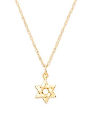 Bloomingdale's Fine Collection Star of David Pendant Necklace in 14K Yellow Gold, 18