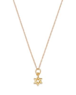 Bloomingdale's Fine Collection Children's Star of David Pendant Necklace in 14K Yellow Gold, 14