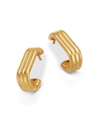 Bloomingdale's Fine Collection Rectangular Triple Hoop Earrings 14K Yellow Gold