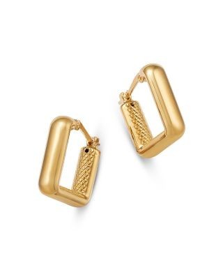 Bloomingdale's Fine Collection Polished Square Small Hoop Earrings in 14K Yellow Gold