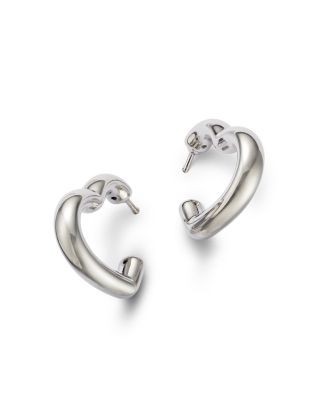 Bloomingdale's Fine Collection Open Heart J Hoop Earrings in Sterling Silver