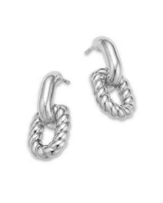 Bloomingdale's Fine Collection Double Twist Drop Earrings in Sterling Silver