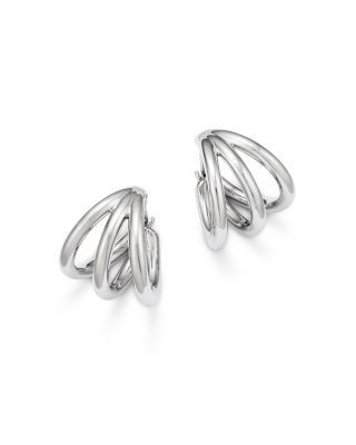 Bloomingdale's Fine Collection Triple Tube Huggie Hoop Earrings in Sterling Silver