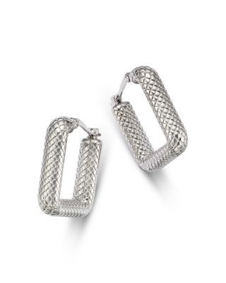 Bloomingdale's Fine Collection Textured Square Hoop Earrings in Sterling Silver