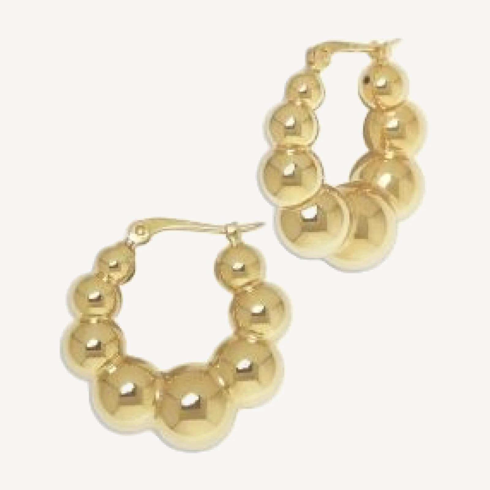 Bloomingdale's Fine Collection Tapered Ball Small Hoop Earrings in 14K Yellow Gold