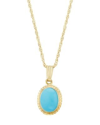 Bloomingdale's Fine Collection Gemstone Faceted Oval Pendant Necklace in 14K Yellow Gold, 18