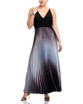 Aqua Pleated Shimmer Gown - Exclusive