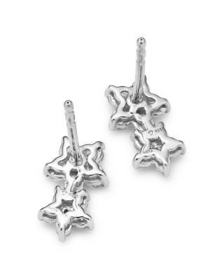 Bloomingdale's Fine Collection Diamond Double Flower Stud Earrings in 14K White Gold, 0.50 tcw