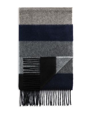 The Men's Store at Bloomingdale's Color Blocked Stripe Oversized Cashmere Scarf - Exclusive