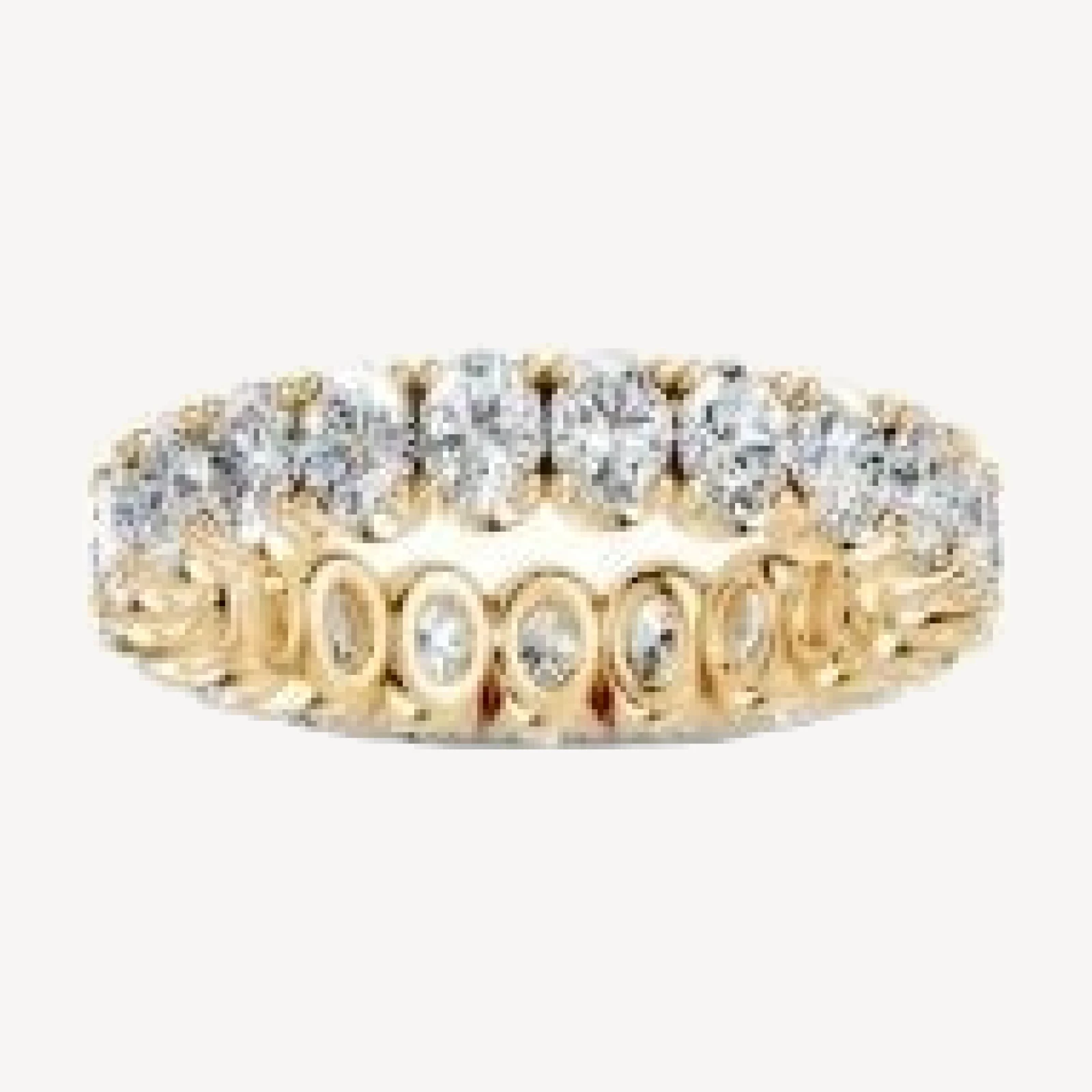 Bloomingdale's Fine Collection Diamond Oval Cut Eternity Ring in 14K Yellow Gold, 3.0 tcw