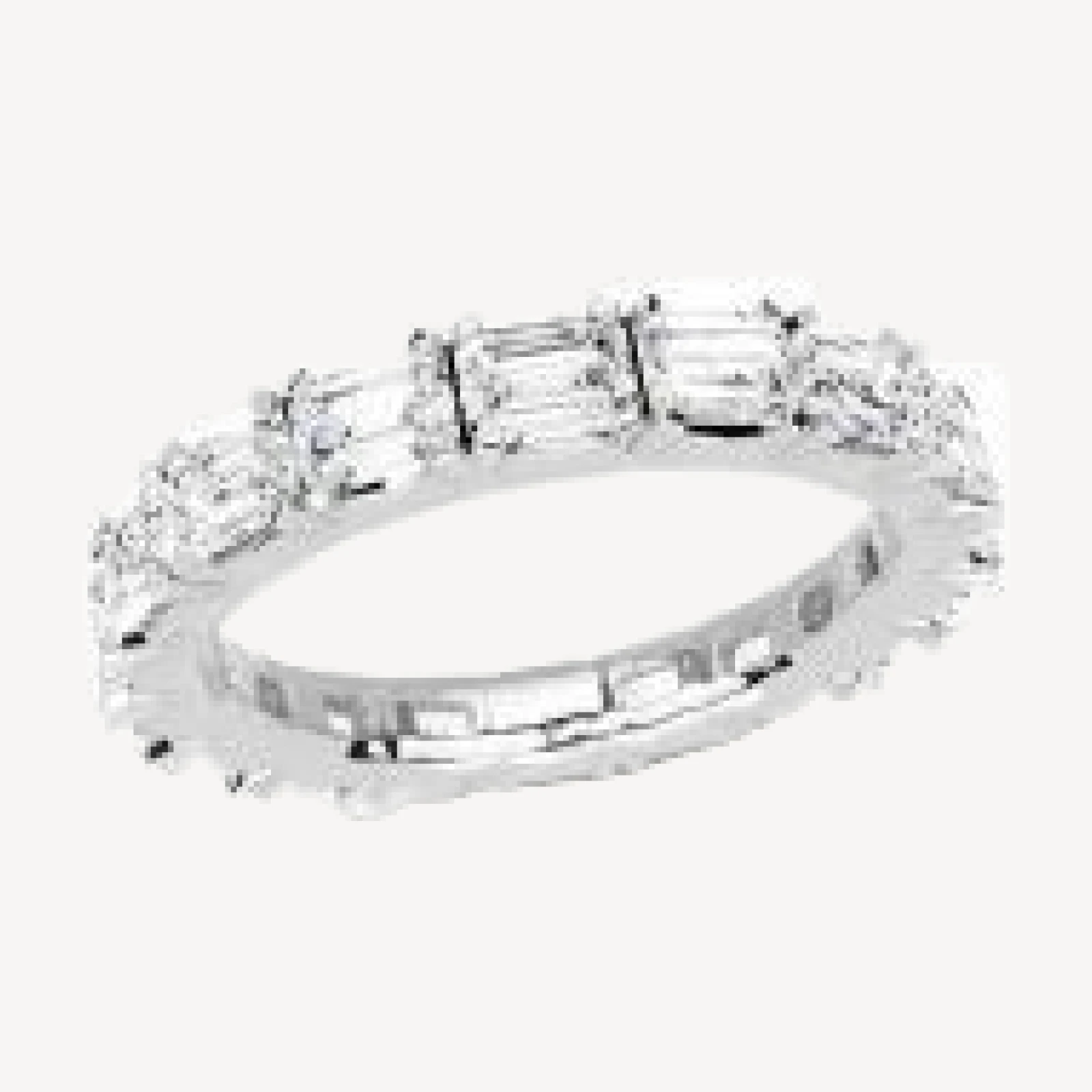 Bloomingdale's Fine Collection Diamond Emerald Cut Eternity Diamond Band in 14K White Gold, 3.0 tcw