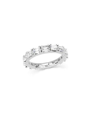 Bloomingdale's Fine Collection Diamond Emerald Cut Eternity Diamond Band in 14K White Gold, 3.0 tcw