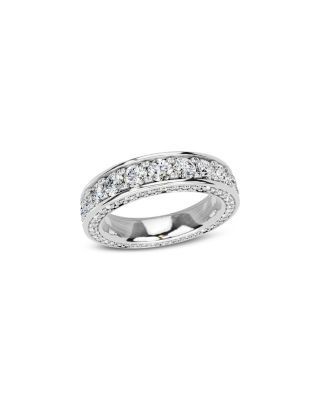 Bloomingdale's Fine Collection Diamond Three Side Eternity Band in 14K White Gold, 3.0 tcw