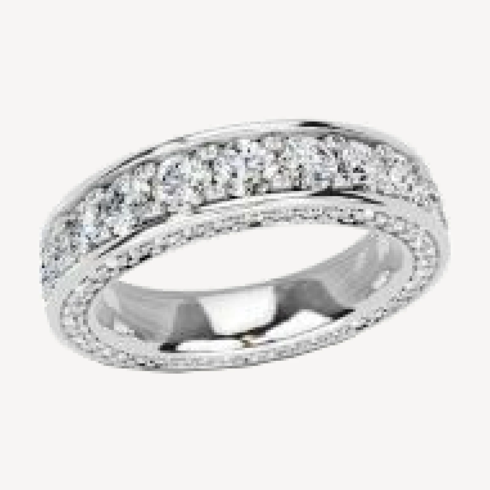 Bloomingdale's Fine Collection Diamond Three Side Eternity Band in 14K White Gold, 3.0 tcw
