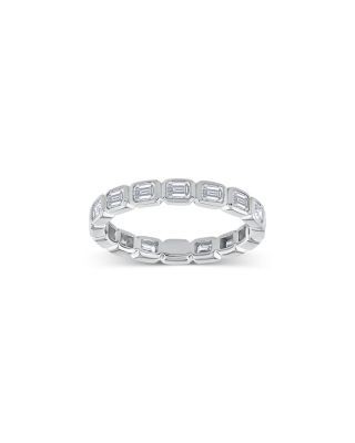 Bloomingdale's Fine Collection Diamond Emerald Cut Bezel Set Eternity Ring in 14K White Gold, 1.5 tcw