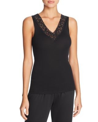 Hanro Moments Cotton Lace Trim Tank