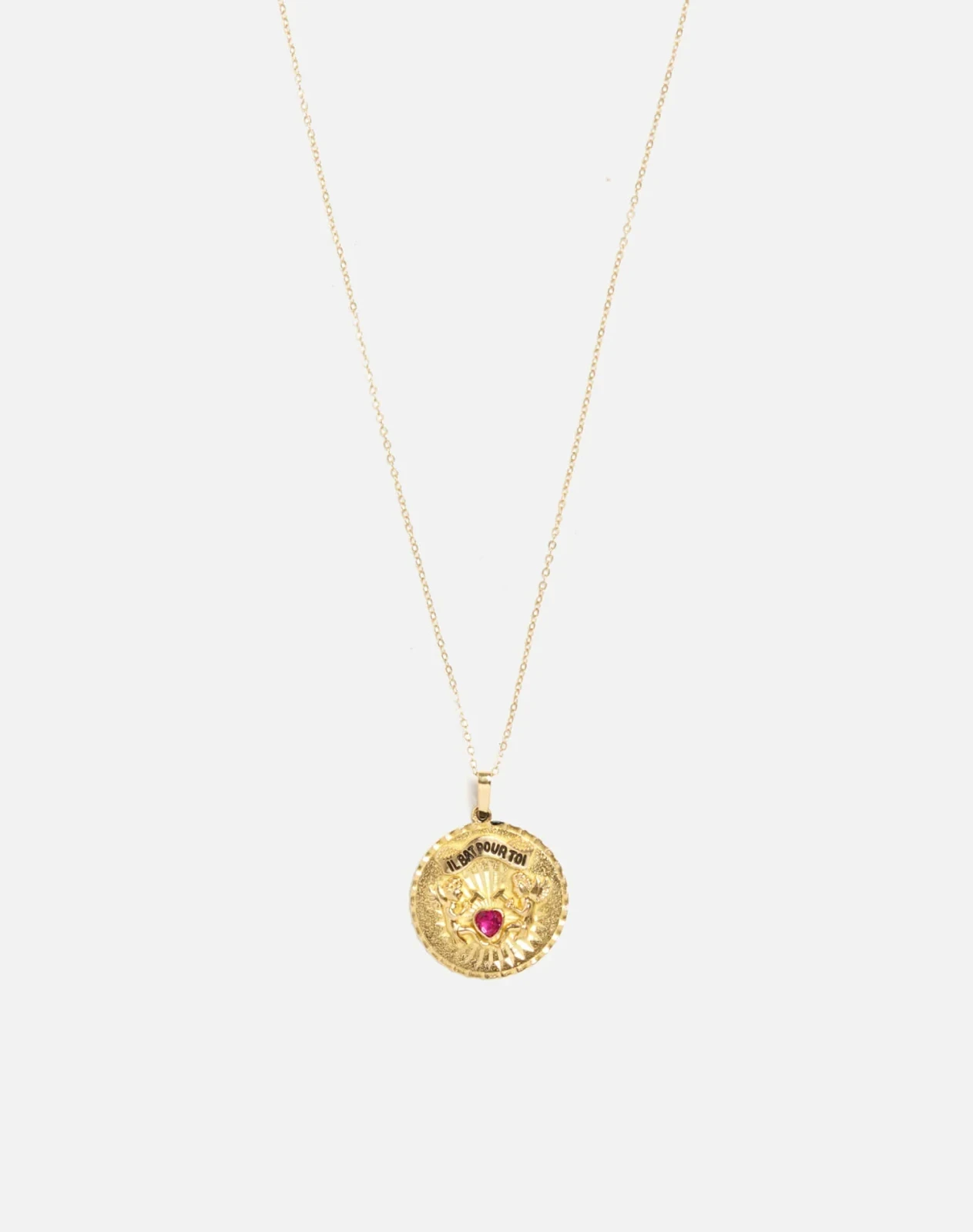 RE/DONE Vintage | 80s 18k Ruby French Pendant Necklace