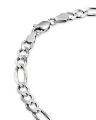Bloomingdale's Fine Collection Men's Figaro Link Chain Bracelet in 14K White Gold