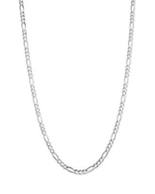 Bloomingdale's Fine Collection Men's Figaro Link Chain Necklace in 14K White Gold, 24