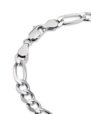 Bloomingdale's Fine Collection Men's Figaro Link Chain Bracelet in 14K White Gold