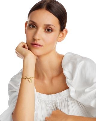 Bloomingdale's Fine Collection Polished Heart Toggle Bracelet in 14K Yellow Gold