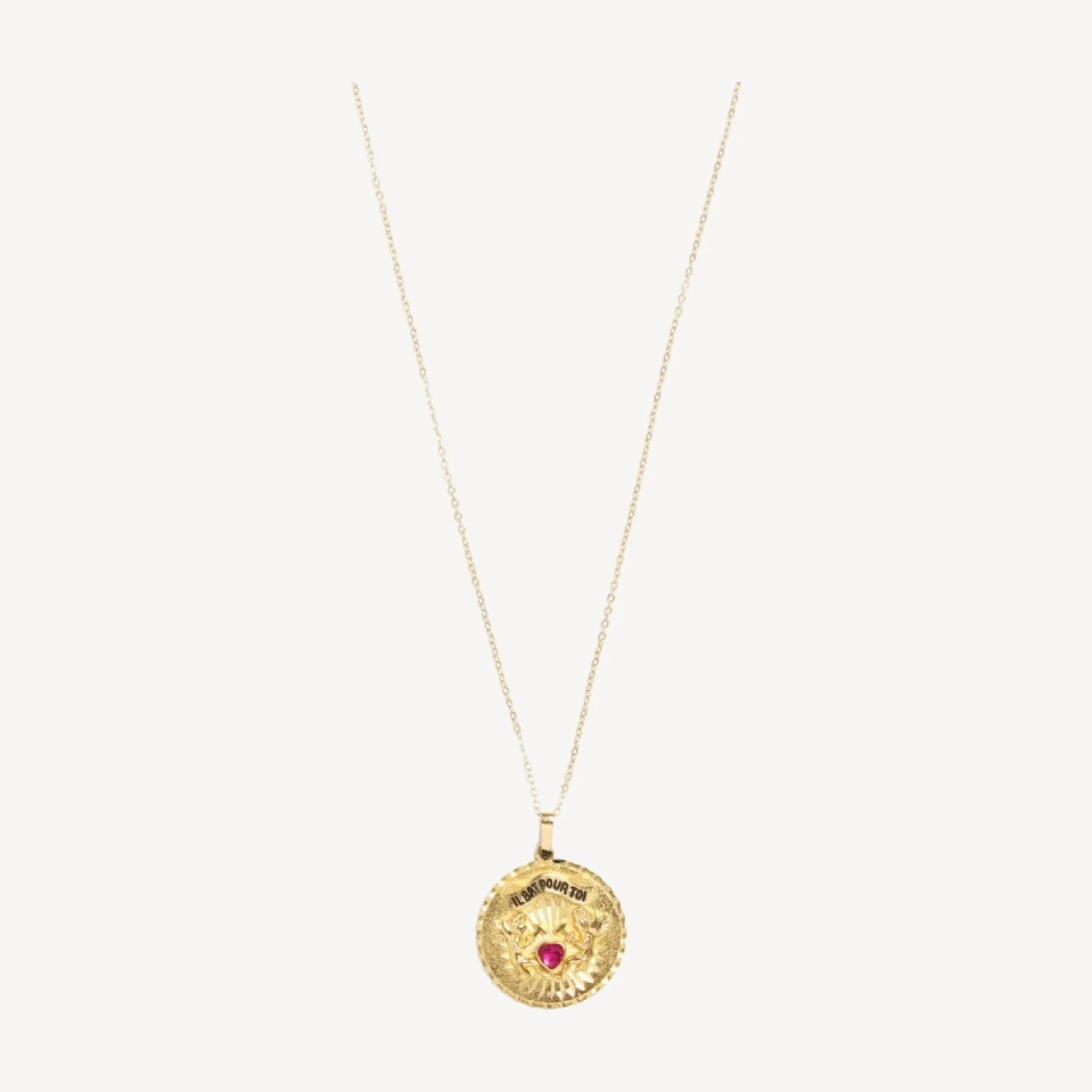 RE/DONE Vintage | 80s 18k Ruby French Pendant Necklace