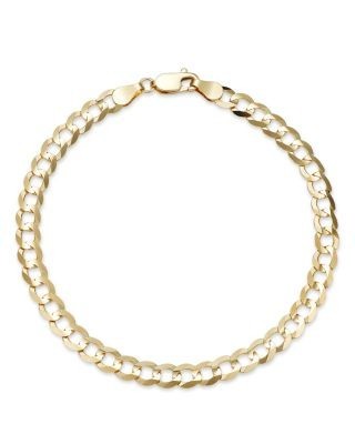Bloomingdale's Fine Collection Men's Comfort Curb Link Chain Bracelet in 14K Yellow Gold