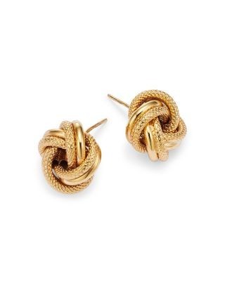 Bloomingdale's Fine Collection Love Knot Stud Earrings in 14K Yellow Gold