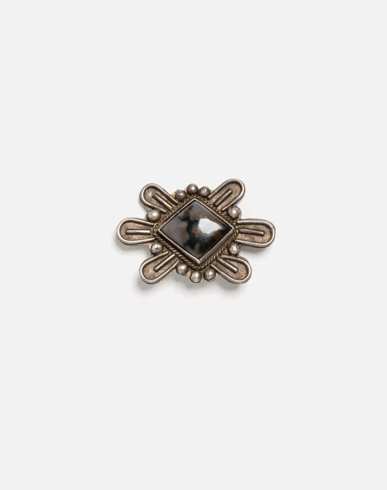 RE/DONE Vintage | 70s Black Jasper Sterling Brooch