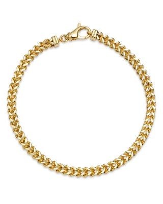 Bloomingdale's Fine Collection Men's Square Franco Link Chain Bracelet in 14K Yellow Gold