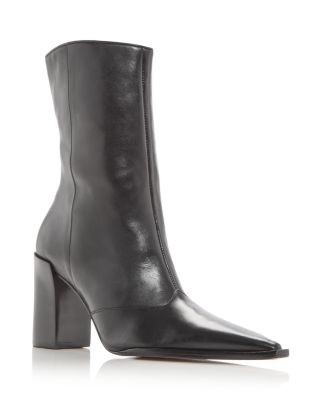 Schutz Women's Raffaela Pointed Toe High Block Heel Booties
