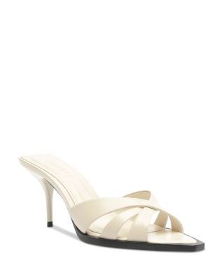 Schutz Women's Keefa Leather Leaf Mules