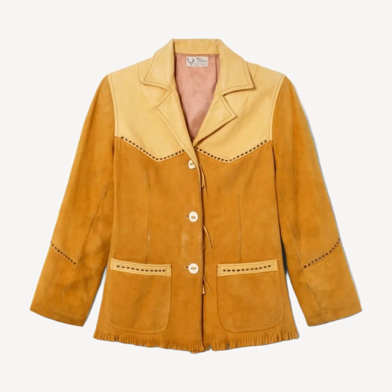 RE/DONE Vintage | 50s Suede And Leather Fringe Jacket