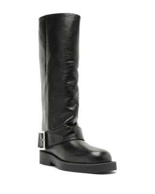 Schutz Women's Patrice Up Leather Moto Knee High Boots