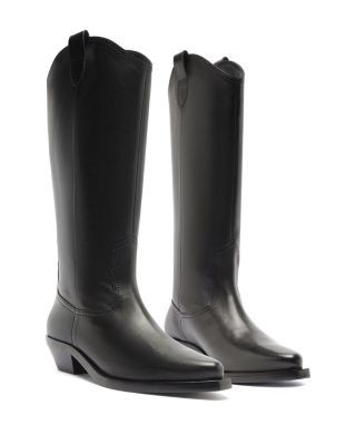 Schutz Women's Nash Up Wide Calf Leather Western Boots