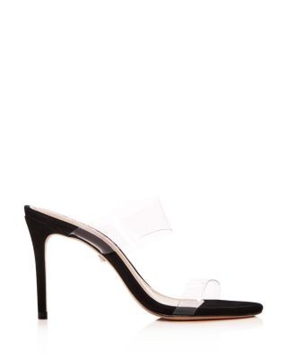 Schutz Women's Ariella Clear Strap High-Heel Slide Sandals