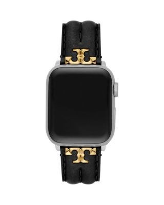 Tory Burch Apple Watch Kira Black Leather Strap, 38mm-45mm