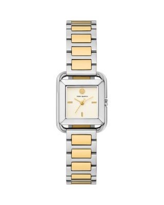 Tory Burch The Kira Square Three Hand Stainless Steel Watch, 24mm x 24mm