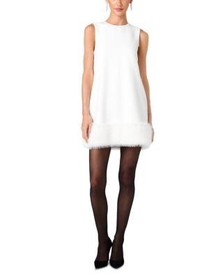 French Connection Whisper Faux Fur Hem Mini Dress