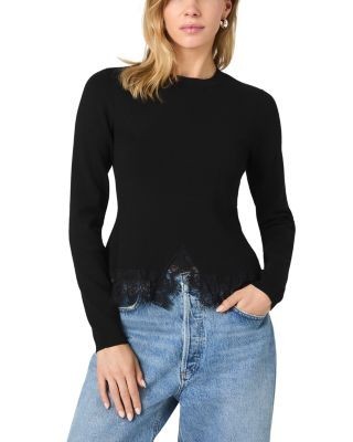 French Connection Maxime Lace Trim Knit Top
