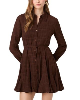 French Connection Chiffon Textured Tie Waist Dress