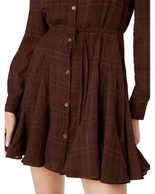 French Connection Chiffon Textured Tie Waist Dress