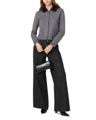 French Connection Sloane Faux Fur Collar Cardigan Sweater