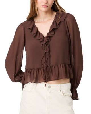 French Connection Marina Slky Chiffon Ruffle Top